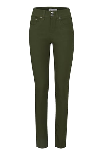 fransa FRZalin Damen Hose Stoffhose Jeans Pant 5-Pocket mit Stretch Slim Fit, Größe:34, Farbe:Olive Night (190515) von fransa