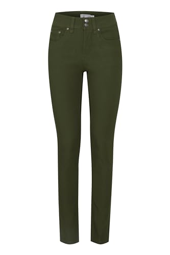 fransa FRZalin Damen Hose Stoffhose Jeans Pant 5-Pocket mit Stretch Slim Fit, Größe:38, Farbe:Olive Night (190515) von fransa