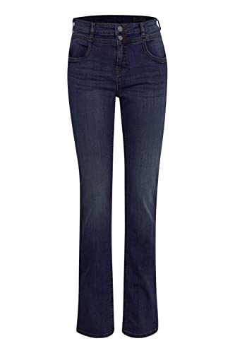 fransa FRZomal Damen Jeanshose Denim Hose 5-Pocket mit Stretch Rome Regular Fit, Größe:42, Farbe:(NOOS) Indigo Blue Denim (68820) von fransa