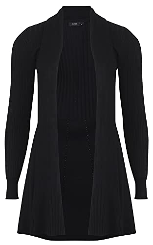 fransa FRZubasi Damen Lange Strickjacke Feinstrick Cardigan Longstrickjacke, Größe:XXL, Farbe:Black (60096) von fransa