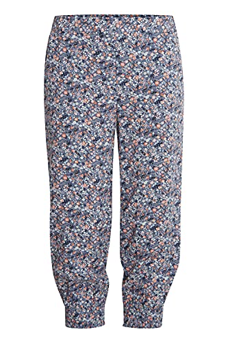 fransa 20610050 Damen Haremshose Pumphose Pluderhose Yoga Pants Loose Fit Mid Waist mit Print Muster, Größe:M, Farbe:Vintage Indigo Mix (200971) von fransa