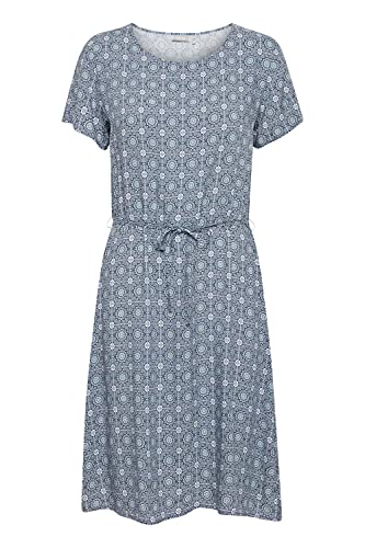 fransa FXSUTILE Damen Freizeitkleid Kleid Kurzarm mit Muster, Größe:S, Farbe:Vintage Indigo Mix (200971) von fransa