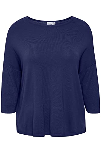 fransa FPBLUME PU 1-20611028 Damen Sweatshirtpullover Sweater Sweatshirt Pullover, Größe:54/56, Farbe:Medieval Blue (193933) von fransa