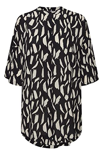 fransa Plus Size Selection - FPGETO TU 1 - Tunic - 20611431, Größe:50, Farbe:Black Mix (200115) von fransa