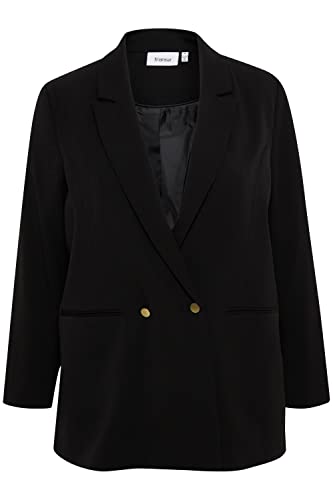 fransa Plus Size Selection - FPNOLA BLA 1 - Blazer - 20611560, Größe:46, Farbe:Black (200113) von fransa