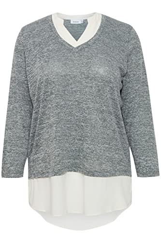 fransa Plus Size Selection - FPREXAN PU 1 - Pullover - 20611407, Größe:52, Farbe:Jungle Green (195914) von fransa