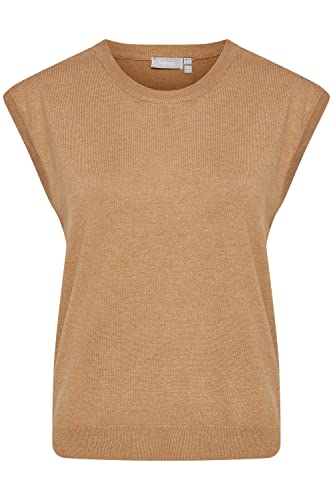 fransa ZUBASIC 134 Slipover Pullunder Feinstrick Pullunder Damen Feinstrick Strickpullover Pullover, Größe:M, Farbe:Tobacco Brown Melange (1713271) von fransa