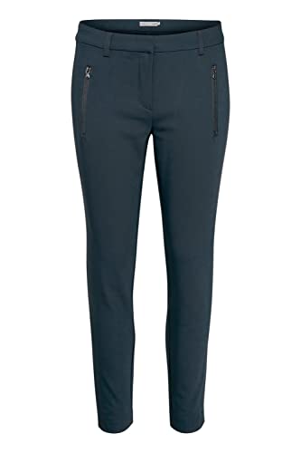 fransa Zapant Damen Hose Stoffhose Pant mit Stretch Slim Fit Mid Waist, Größe:42, Farbe:(NOOS) Black (60096) von fransa