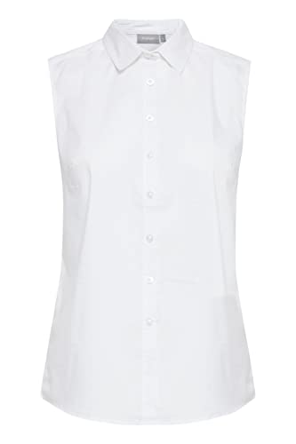 fransa Zashirt 4 Shirt Damen Bluse Hemdbluse ärmellos mit Hemdblusenkragen, Größe:M, Farbe:White (60002) von fransa