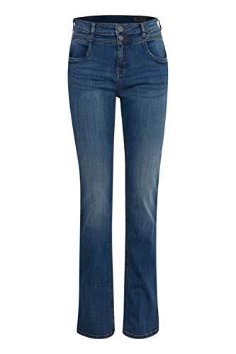 fransa FRZomal Damen Jeanshose Denim Hose 5-Pocket mit Stretch Rome Regular Fit, Größe:46, Farbe:(NOOS) Metro Blue Denim (68826) von fransa