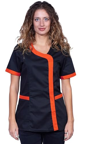 fratelliditalia.org Kasack Arbeit Schwarz Sommer Damen Friseurin Kosmetikstudio Verschiedene Farben Größen XS bis XXXL von fratelliditalia.org