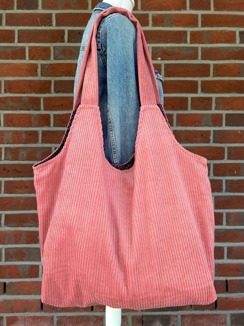 Shopper Cord Hobo Bag Einkaufstasche Altrosa von frauPeSoe