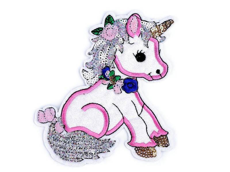 Pailletten-Aufbügler Einhorn Groß Weiß/Pink 11, 2 X 13, 7 cm Pailletten-Aufbügler Einhorn Groß Weiß/Pink 11, 2 X 13, 7 cm von fraunelly