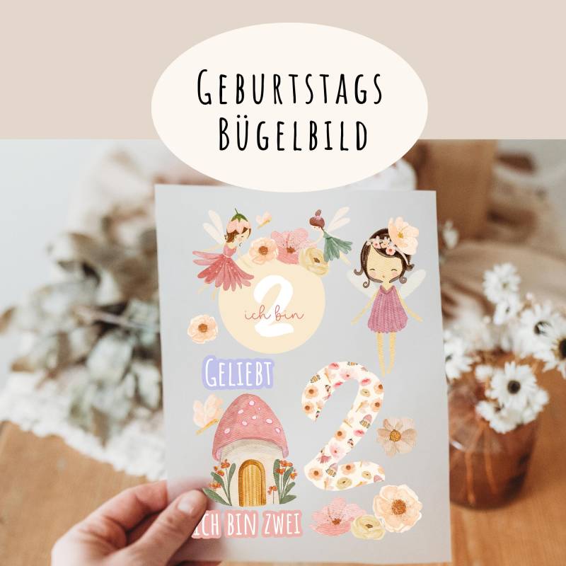 Bügelbild Fee Geburtstagsshirt Blumenkinder Gänseblume Boho Bügelbild Fee Geburtstagsshirt Blumenkinder Gänseblume Boho von frauselma