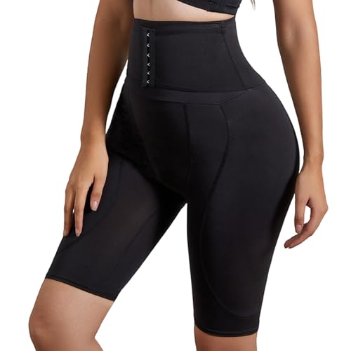 freebras Hohe Taille Shapewear Damen Miederhose BauchweggüRtel Push up Weg Butt Lifter Stark 3 Rows Hooks Korsett Oberschenkel Formende Bodys Unterhosen Taillen Miederbody (Schwarz, M) von freebras