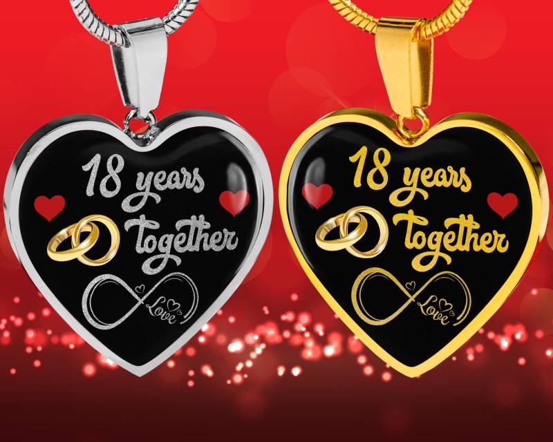 Personalisierte Individuelle Gravierte Anhänger Halskette, 18. Hochzeitstag Geschenk Für Sie, Verheiratet 18 Jahre, Jahre Zusammen Mit Meiner Frau von freedomlook