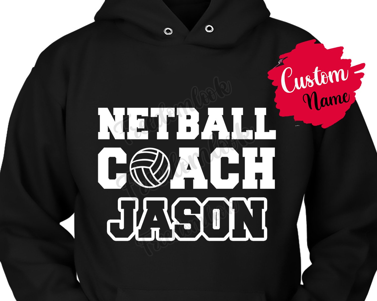 Personalisierter Netball Coach Geburtstagsgeschenk Hoodie Für Männer Frauen, Bedeutung Wertschätzung Geschenk, Aus Team von freedomlook