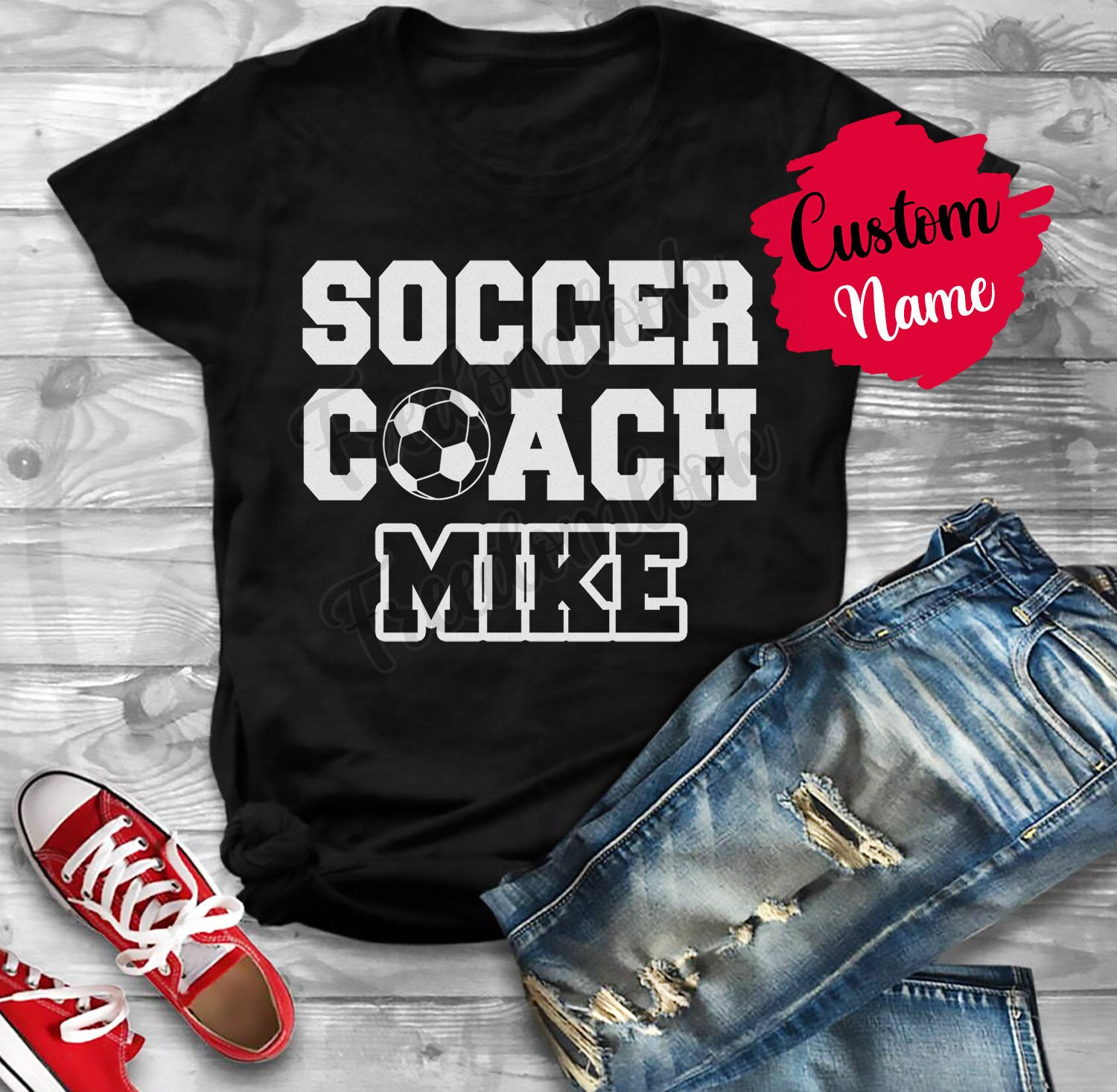 Personalisiertes Fussball Coach Geburtstagsgeschenk T-Shirt Für Frauen Und Männer, Fußball Trainer Bedeutung Wertschätzung Geschenk, Aus Team von freedomlook