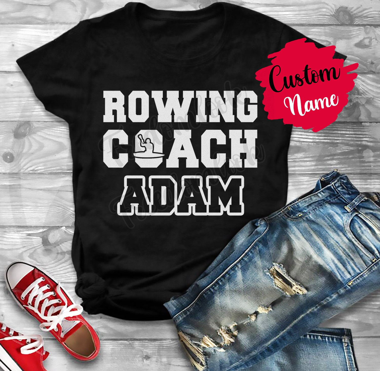 Personalisiertes Rowing Coach Geburtstagsgeschenk T-Shirt Für Männer Frauen, Bedeutung Wertschätzung Geschenk, Aus Team von freedomlook
