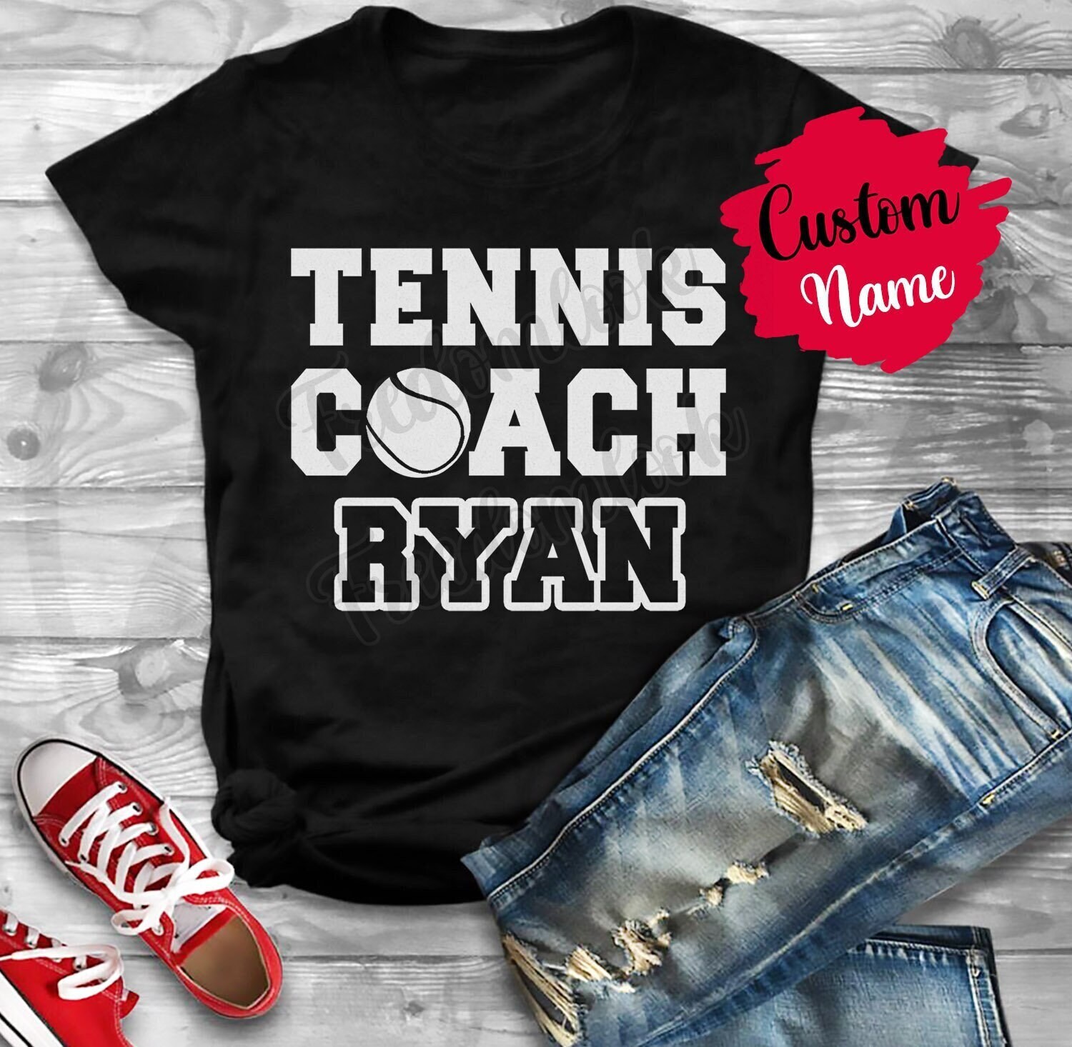 Personalisiertes Tennis Coach Geburtstagsgeschenk T-Shirt Für Damen Und Herren, Bedeutung Wertschätzung Geschenk, Trainer Aus Team von freedomlook