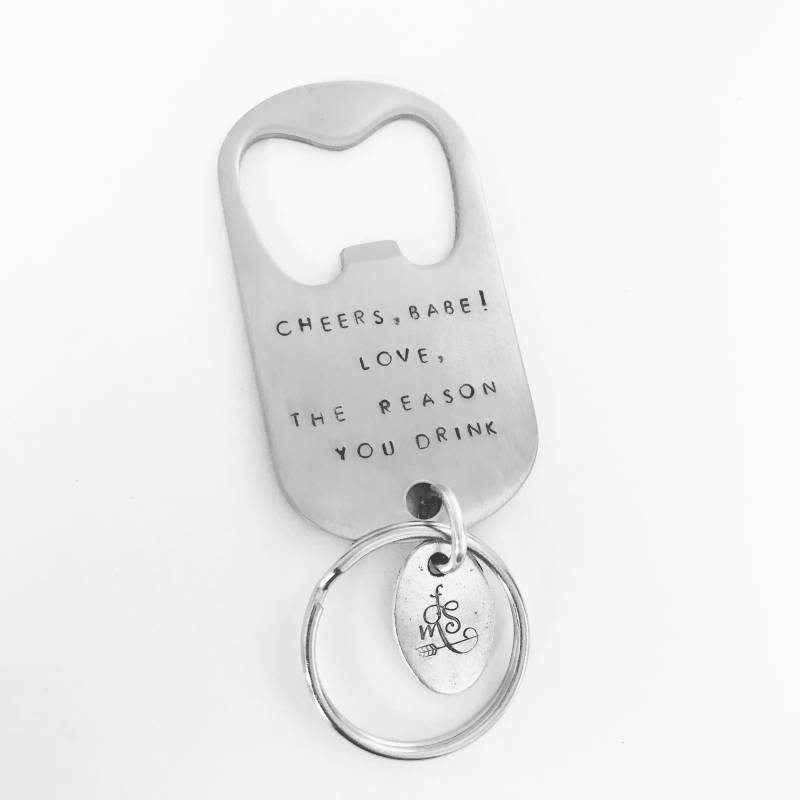 Personalisierter, Hand Gestempelter Flaschenöffner Schlüsselbund Personalisierter, Hand Gestempelter Flaschenöffner Schlüsselbund von freespiritedmomma