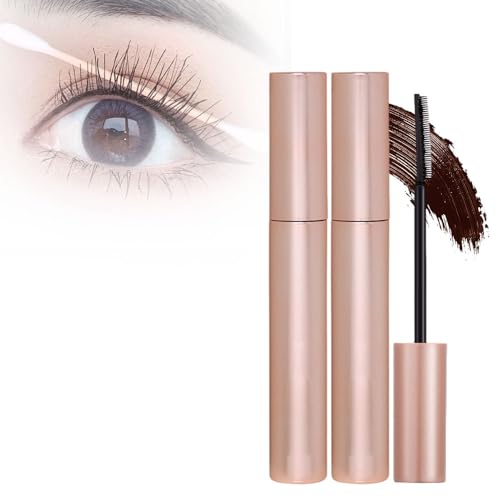 2025 Neue Mascara für Verlängerung Lockung, Schweißfeste Volumen Mascara für Dramatische Wimpern, Schmutzresistente für fettige Haut, Augen-Make-up für Vielbeschäftigte Frauen (Braun) von freijord