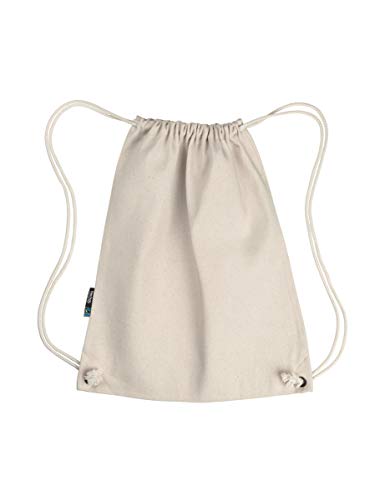 Naturweißer Turnbeutel/Gymsack/Sportbeutel Bio-Baumwolle, Fairtrade, waschbar bis 40 Grad von freitex