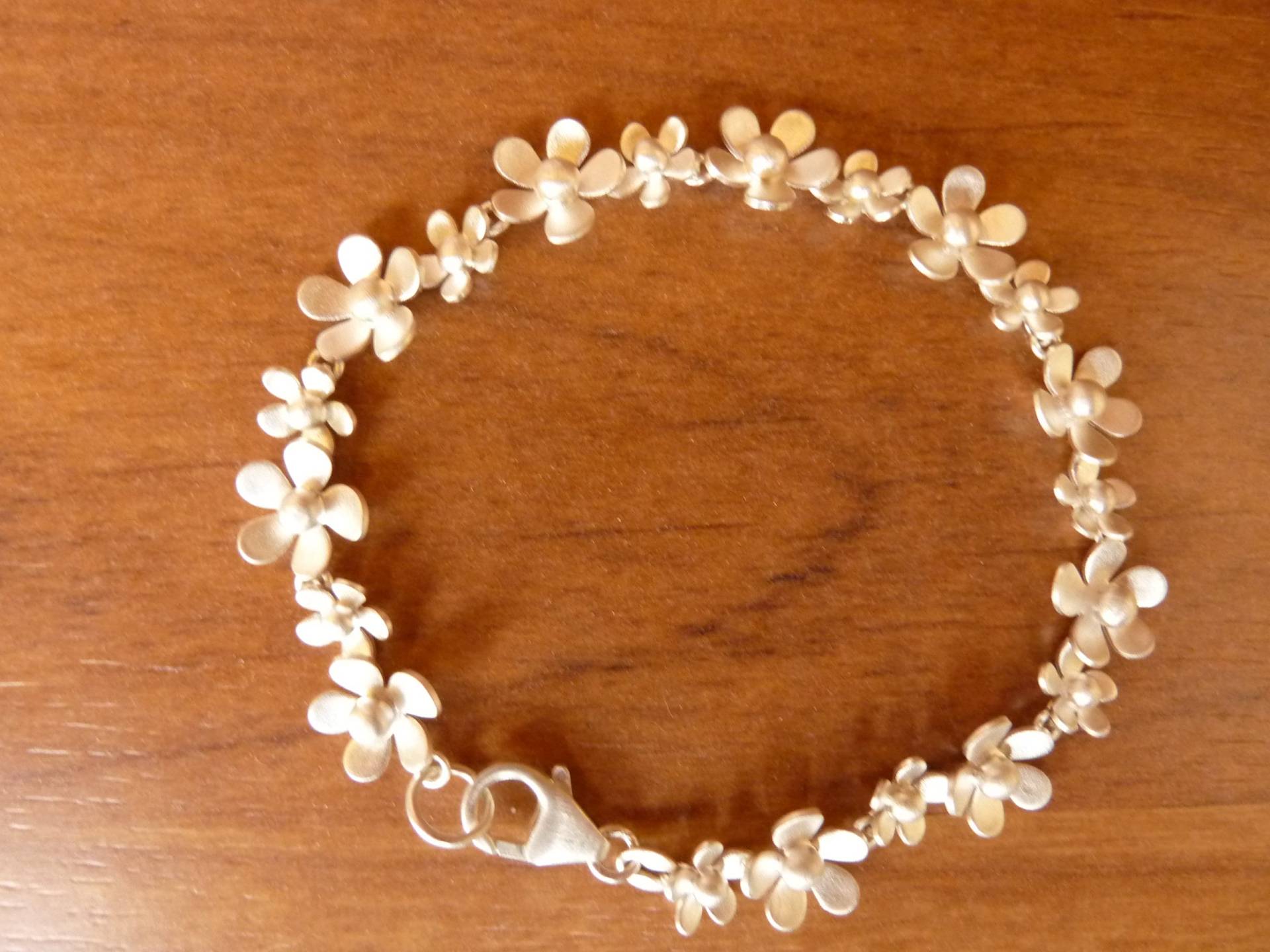 Blumen Armband Handgefertigt Aus 925 Silber Blümchen Beweglich von frenkler