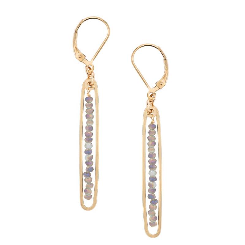 Elegante Labradorit Hängeohrringe Handgemachte Gold Edelstein Ohrringe Für Den Anspruchsvollen Stil von freshieandzero