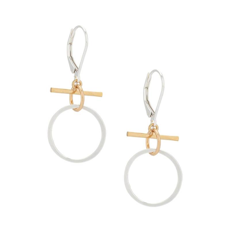 Minimale Ohrringe, Gemischte Metallohrringe, Boho Kreis Handgemachter Schmuck in Gold Und Silber von freshieandzero