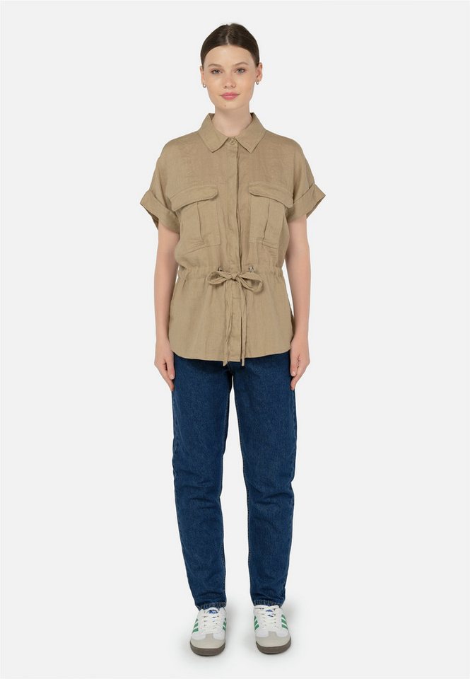 freshlions Klassische Bluse Zoey (1-tlg) mit Bindeband in der Taille von freshlions