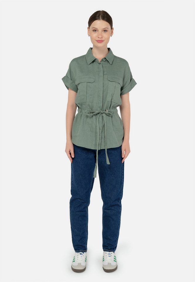 freshlions Klassische Bluse Zoey (1-tlg) mit Bindeband in der Taille von freshlions