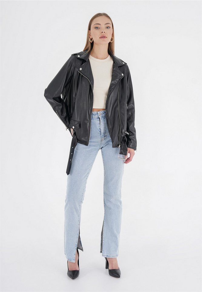freshlions Outdoorjacke Nela in angesagter Kunstleder-Optik freshlions Outdoorjacke Nela in angesagter Kunstleder-Optik von freshlions