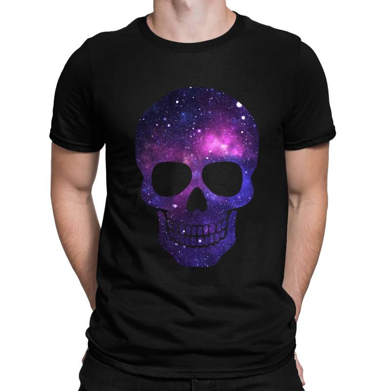 Galaxy Space Stars Universum Gemustertes Totenkopf T-Shirt - Herren Damen Und Kinder Größen von freshnoveltees