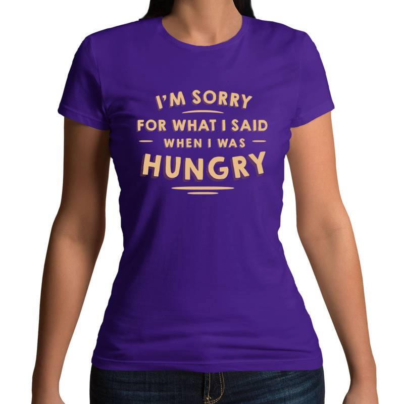 Sorry For What I Said When Was Hungry Lustiges Essen Spruch T-Shirt - Herren Damen Und Kinder Größen von freshnoveltees