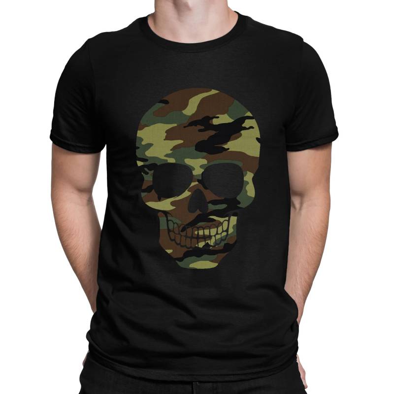 Wald Camo Camouflage Totenkopf T-Shirt - Herren Damen Und Kinder Größen von freshnoveltees