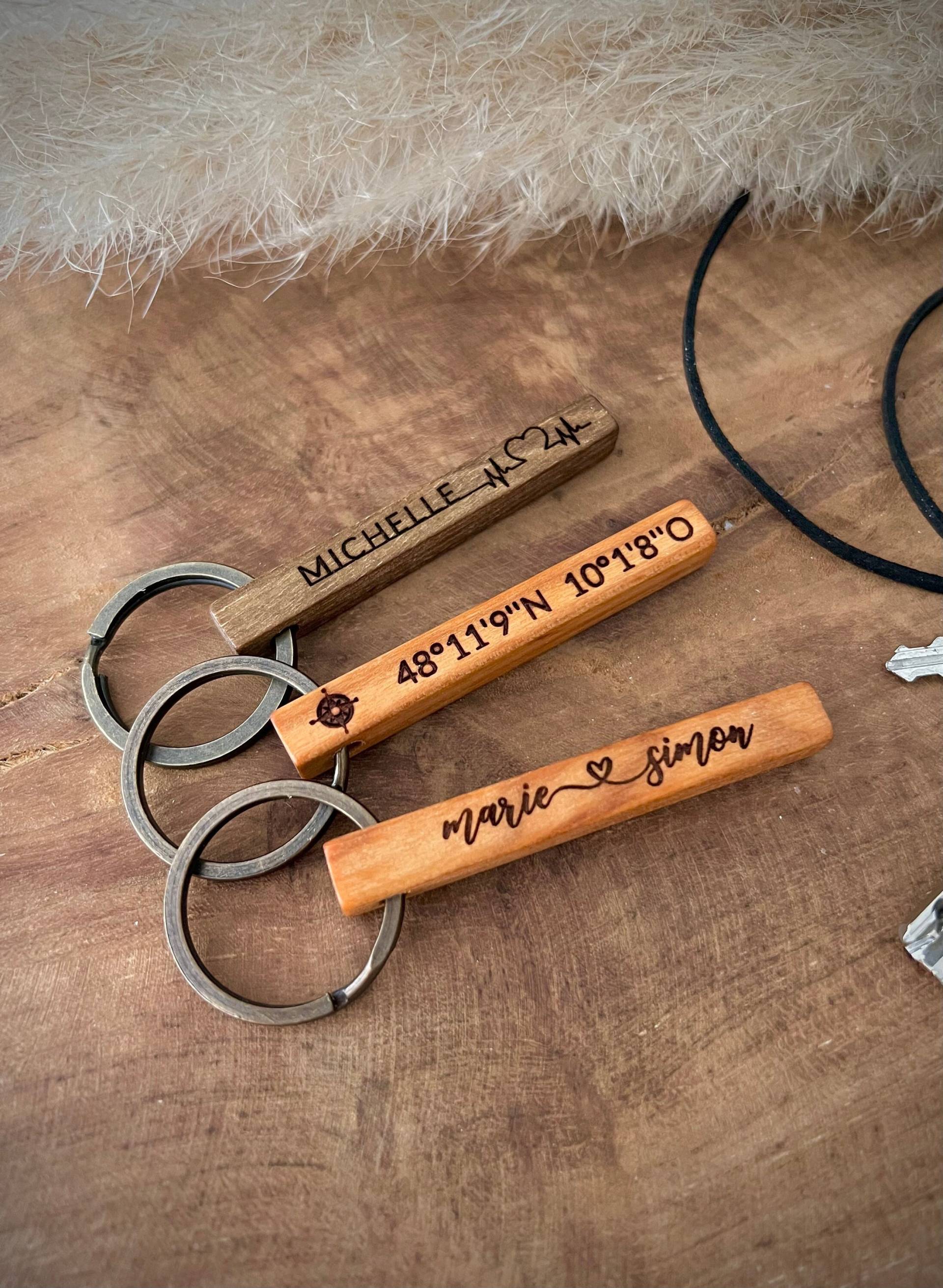 Schlüsselanhänger Personalisiert Aus Holz/Autoschlüssel Schlüsselanhänger Personalisiert Aus Holz/Autoschlüssel von freudentag