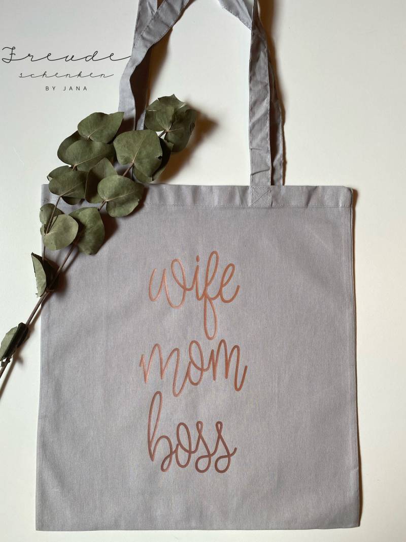 Wife Mom Boss Einkaufstasche - Personalisierung Möglich Wife Mom Boss Einkaufstasche - Personalisierung Möglich von freudeschenkenbyjana