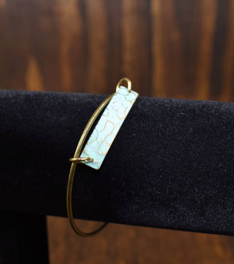 Petrol Gehämmert Armreif Petrol Gehämmert Armreif von frillsNlaceDesign