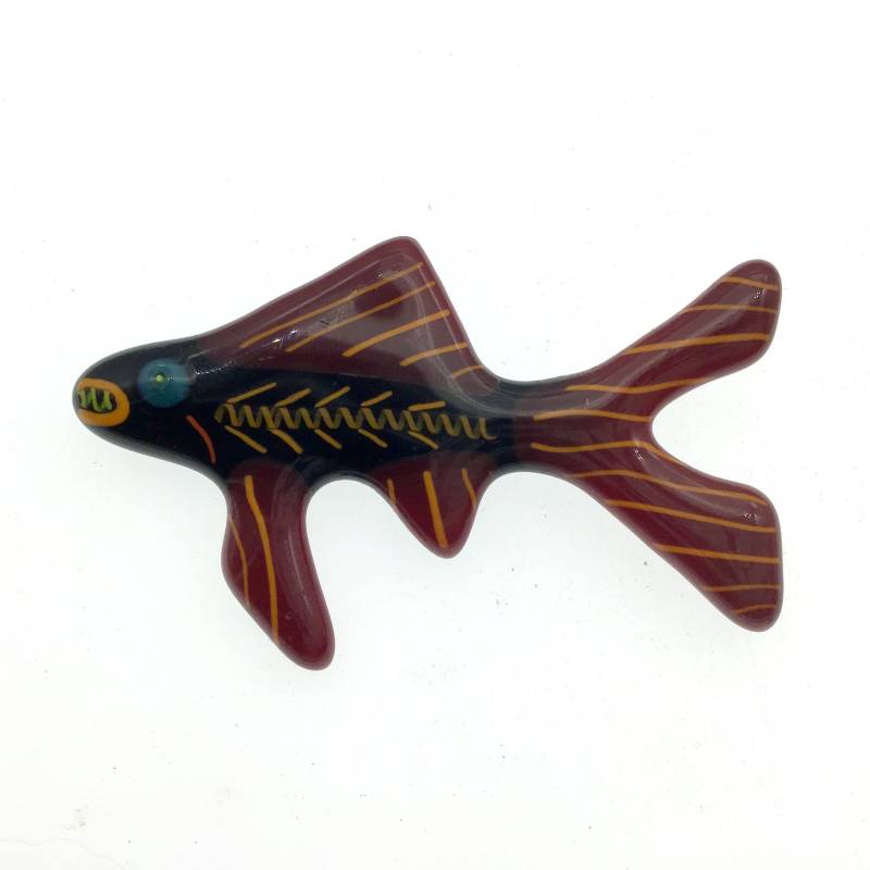 Vintage Glas Brosche Fisch 1980Er Jahre Handgemachte Fusing Anstecknadel von frillz