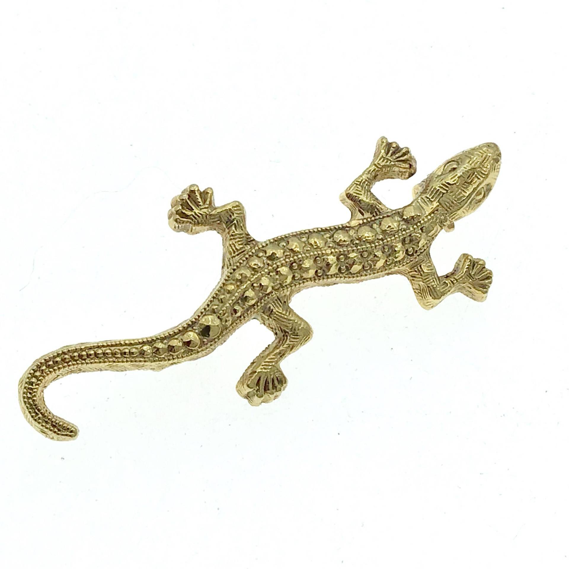 Vintage Gold Electroplate Eidechsen Brosche 1970S Tier Schmuck von frillz