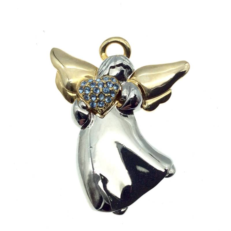 Vintage Liz Claidose Engel Pin Anhänger Blautopas Dezember Geburtsstein von frillz