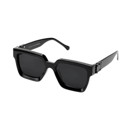frissin Luxus-Sonnenbrille für Herren, Retro-Stil, quadratisch, für Herren und Damen, Schwarz, Medium Schwarz frissin Luxus-Sonnenbrille für Herren, Retro-Stil, quadratisch, für Herren und Damen, Schwarz, Medium Schwarz von frissin