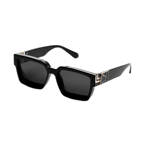 frissin retro schwarz Millionär-Bildschirme luxuriöse Sonnenbrille für Männer Designer berühmte quadratische Sonnenbrille Mann Frauen Sonnenbrille, Klein Gold Schwarz von frissin