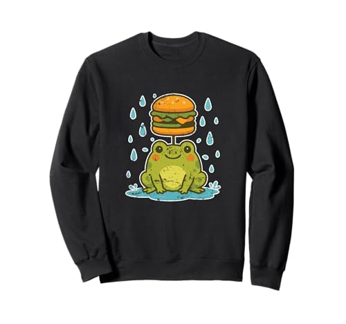 Frosch Burger Regenschirm Cartoon Sweatshirt von frog burger rain fun cute animal burger animals