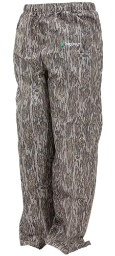 FROGG TOGGS Herren Classic Pro Action Regenhose, wasserdicht, atmungsaktiv Hose, Mossy Oak Bottomland, Large Long von frogg toggs