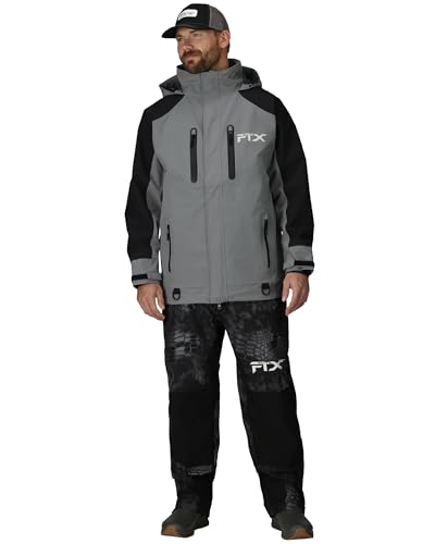 FROGG TOGGS Herren Ftx Elite Ultra Performance wasserdichte Angler Angeln Regenjacke Jacke, Grau, Medium von frogg toggs