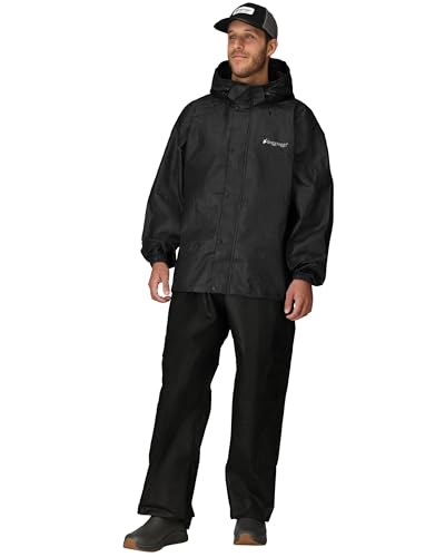 frogg toggs Regenanzug für Herren, Standard, Classic, All Sport, wasserdicht, atmungsaktiv, Schwarz/Schwarz, Größe XXL von frogg toggs