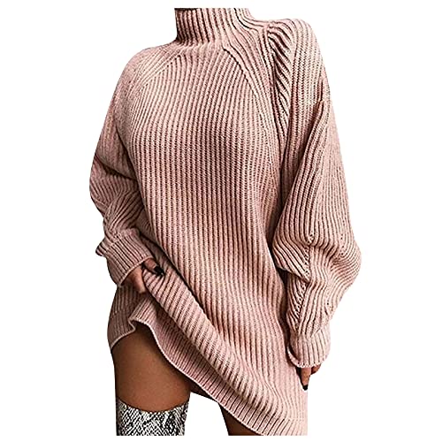 Strickkleid Damen Herbst Pulloverkleid Rollkragen Pullover Kleid Langarm Damen Winterkleid Elegant Herbstkleid Knielang Casual Sweatkleid Midikleid Einfarbige Freizeitkleid Pink L Strickkleid Damen Herbst Pulloverkleid Rollkragen Pullover Kleid Langarm Damen Winterkleid Elegant Herbstkleid Knielang Casual Sweatkleid Midikleid Einfarbige Freizeitkleid Pink L von frolicddlook
