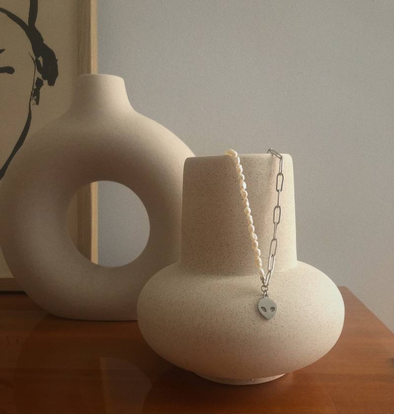 Bicycle Necklace Alien Silver von frolleinperle